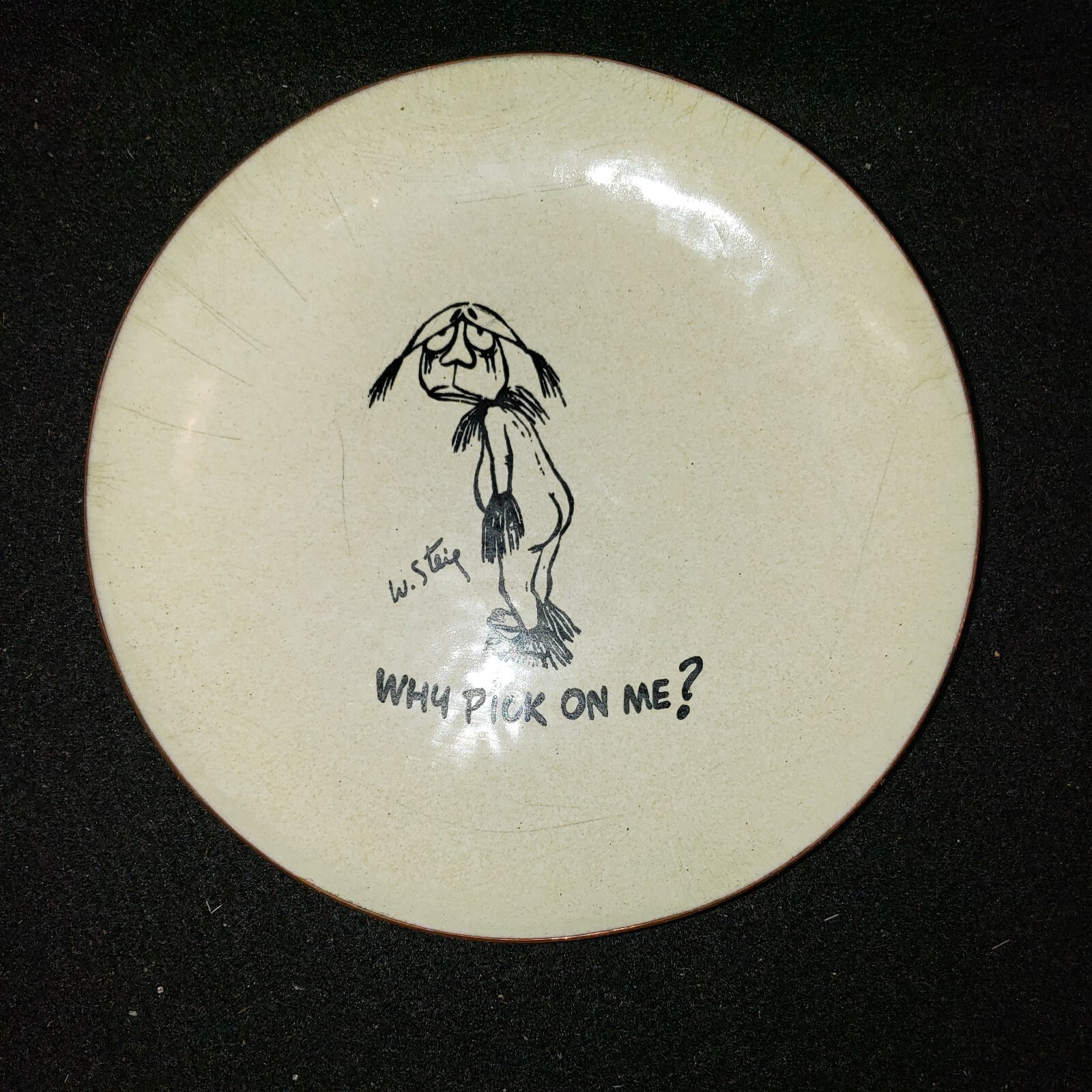 Vintage W Steig Enamel Plate 6\