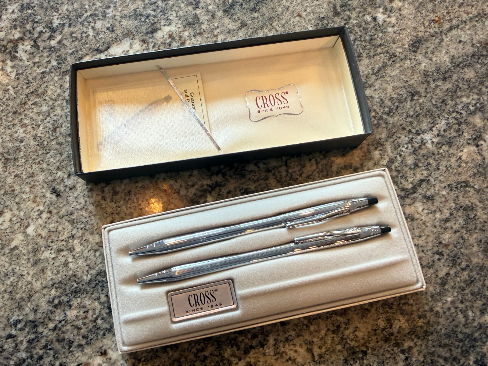Vintage Cross Classic Century model 3501  Lustrous Chrome Ballpoint Pen & Pencil