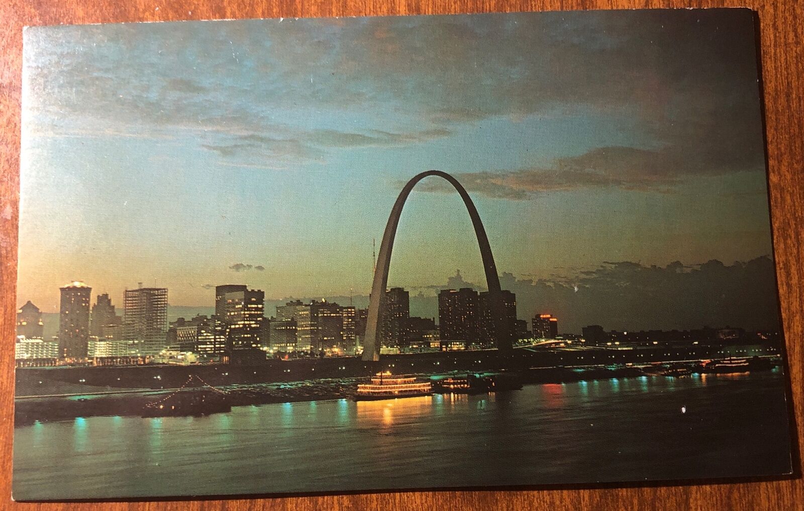 St. Louis, Missouri Skyline and the Gateway Arch, Riverboats Postcard
