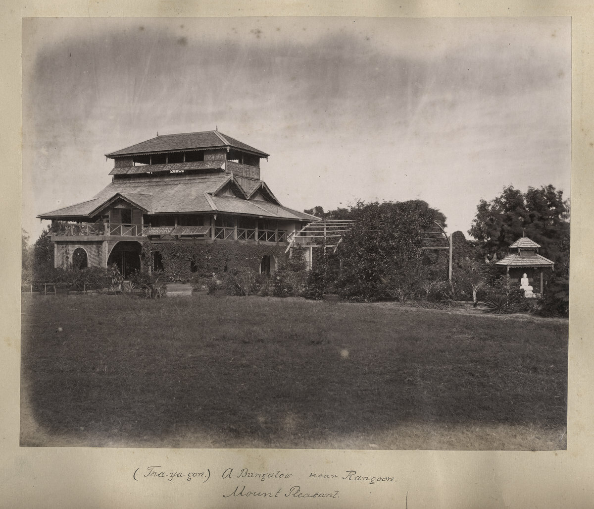 c.1870\'s PHOTO BURMA A BUNGALOW NEAR RANGOON / VARIOUS SCENES