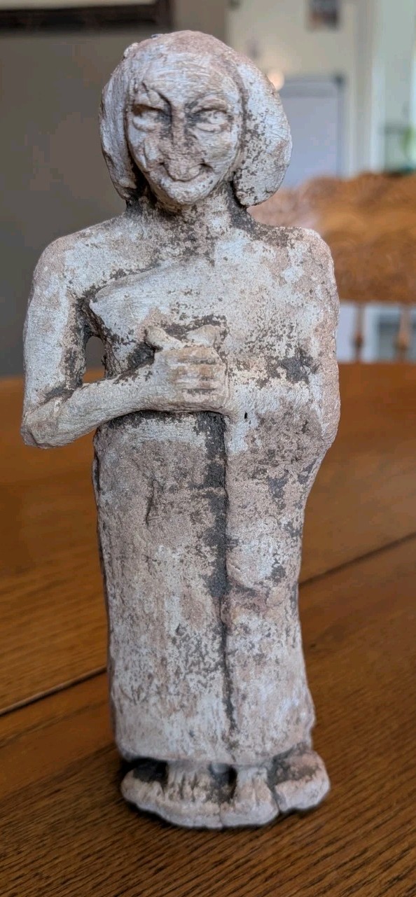Ancient Near Eastern Standing Female Terracotta Worshiper Ancient Near Eastern Standing Female Terracotta Worshiper