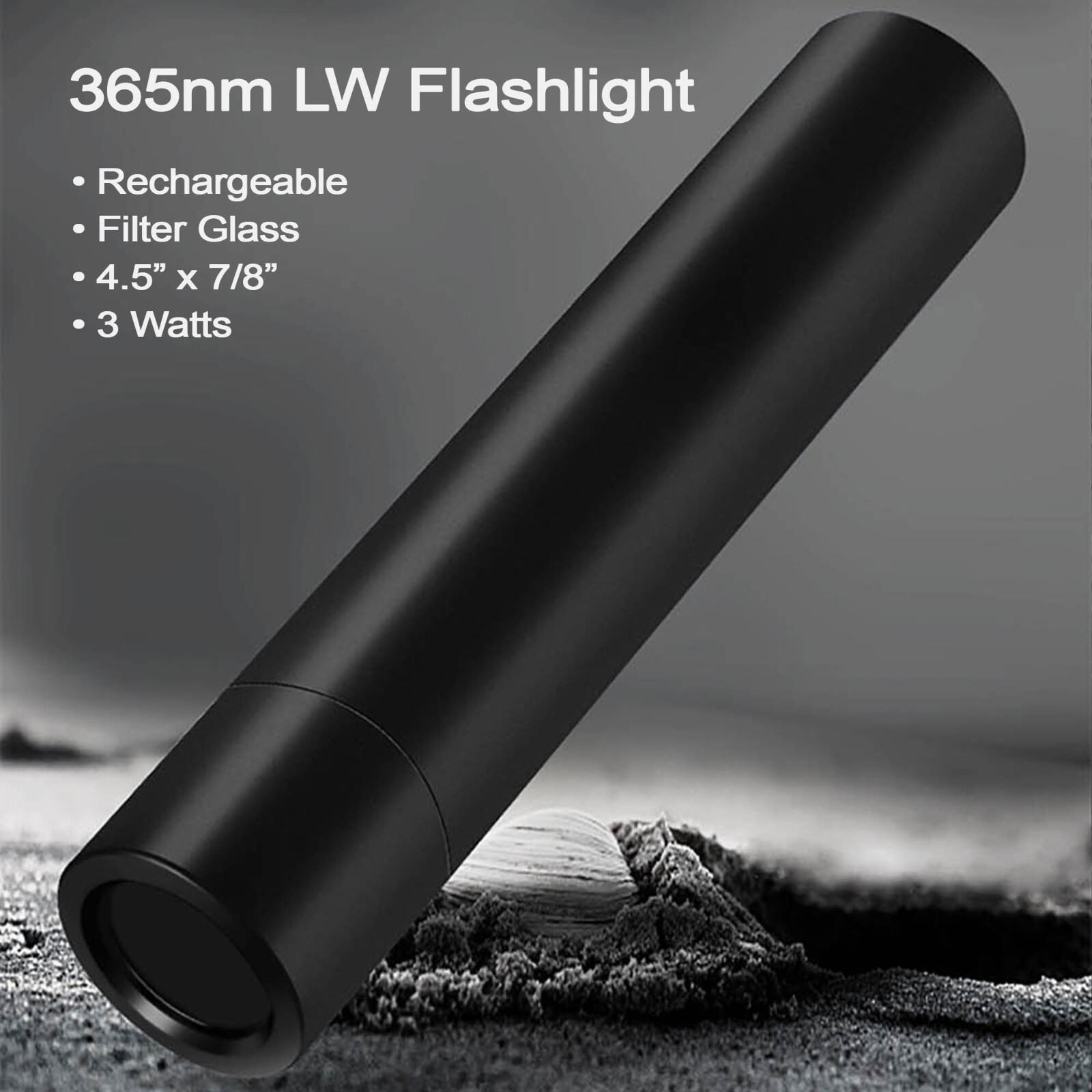 LW UV Flashlight 365nm Rechargeable Longwave UV Light for Fluorescent Minerals