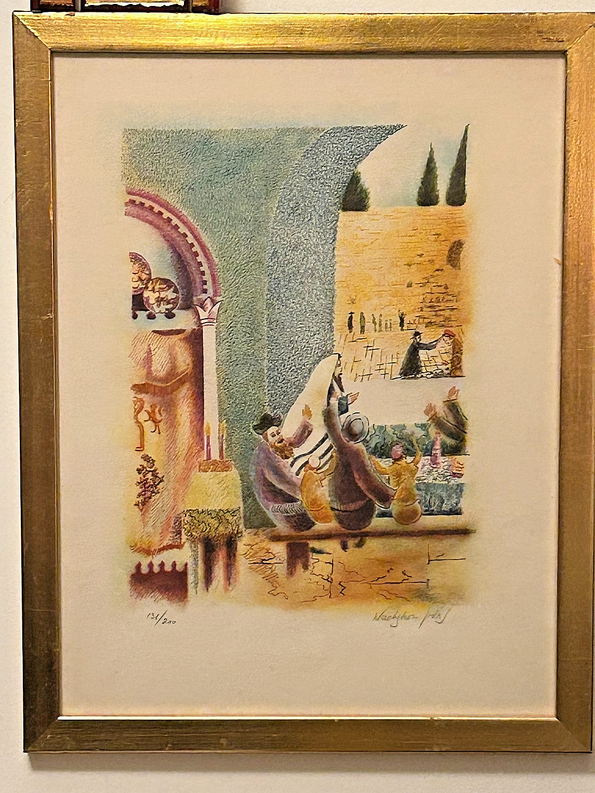 Baruch Nachshon Jerusalem, Old City, Western Wall, 1970 Judaica Signed #138/300 Baruch Nachshon Jerusalem, Old City, Western Wall, 1970 Judaica Signed #138/300