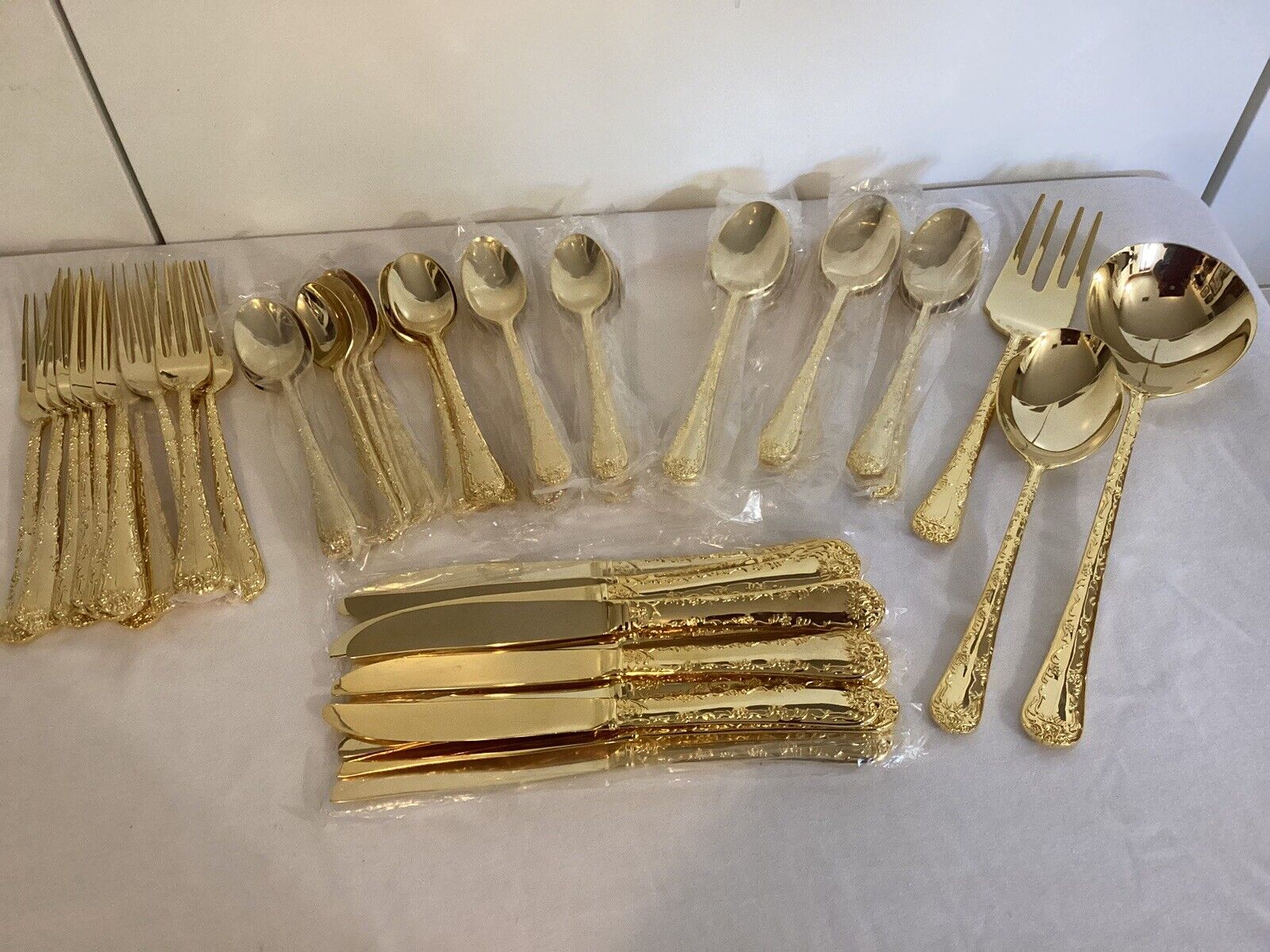 Wm Rogers & Son 63 Piece Gold Plate Flatware - Service For 12