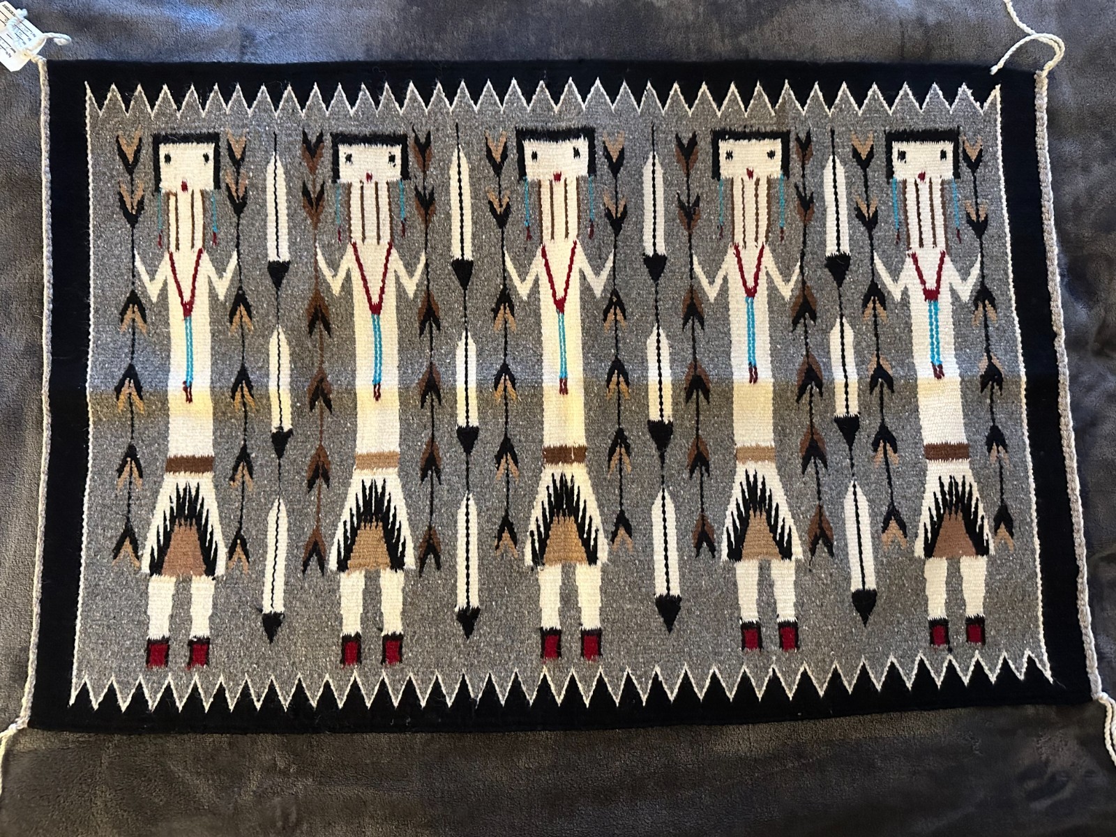 Vintage Navajo (Dine) Yei Weaving/Textile by Ella Mae Begay 34\