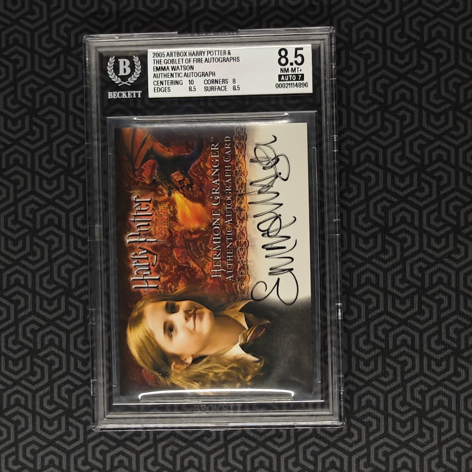 2005 Artbox Emma Watson Goblet of Fire BGS 8.5 Auto W/10 Centering Harry Potter