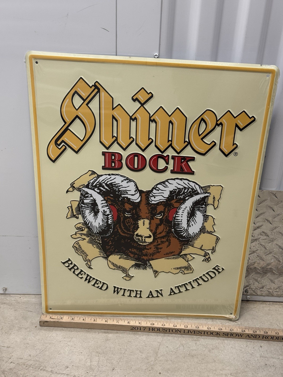 SHINER Brewed With Attitude Vtg Style Sign BEER Spoetzl Brewery TEXAS  SIGN