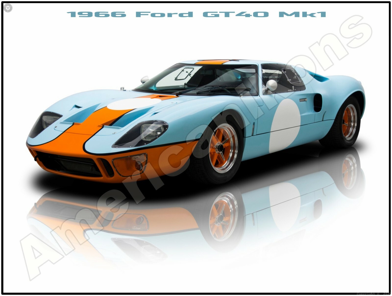 1966 Ford GT40 Mk 1 New Metal Sign: Pristine Restoration - Large Size