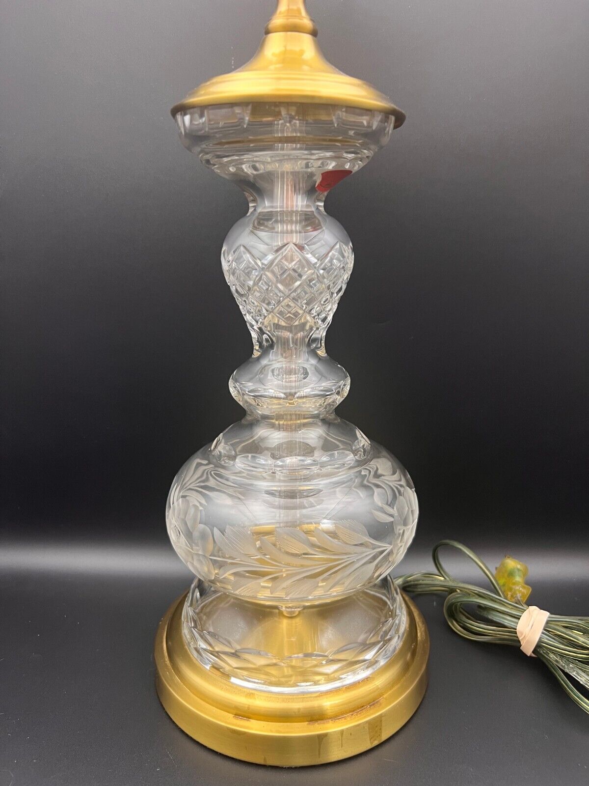 Schonborner Bleikristall Germany Crystal & Brass Lamp 24 v.H. 