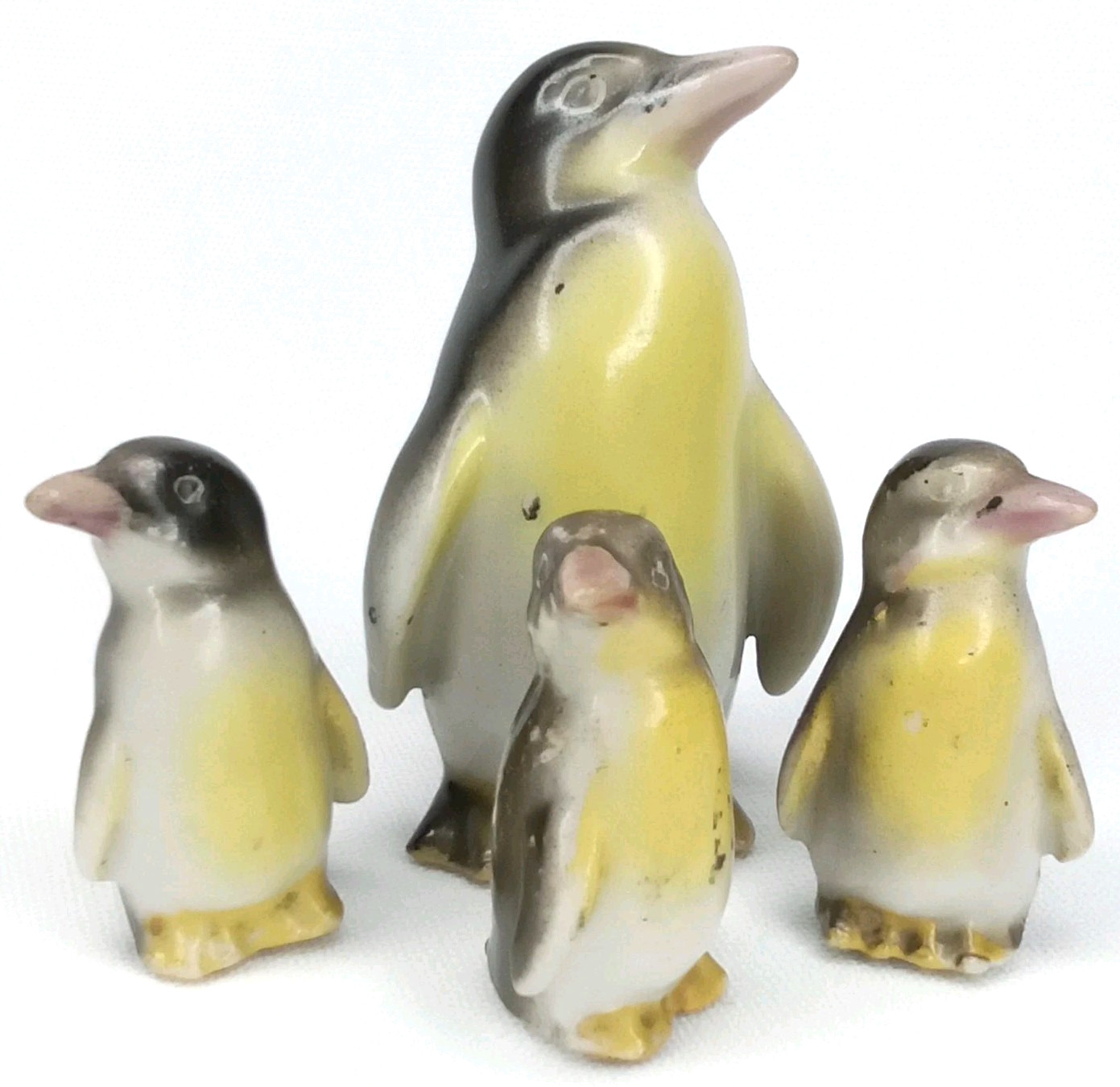 Antique 1930s Ceramic Emperor Penguin Set Of 4 Made In Japan