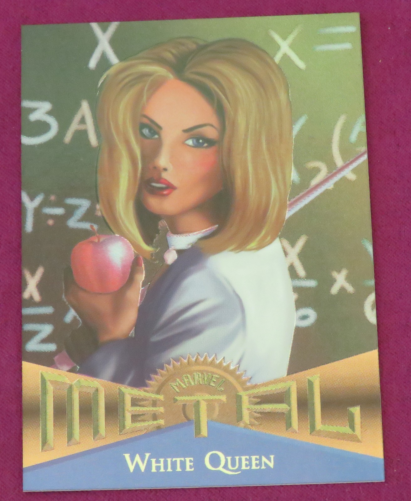 1995 MARVEL WHITE QUEEN METAL TRADING CARD 1995 MARVEL WHITE QUEEN METAL TRADING CARD