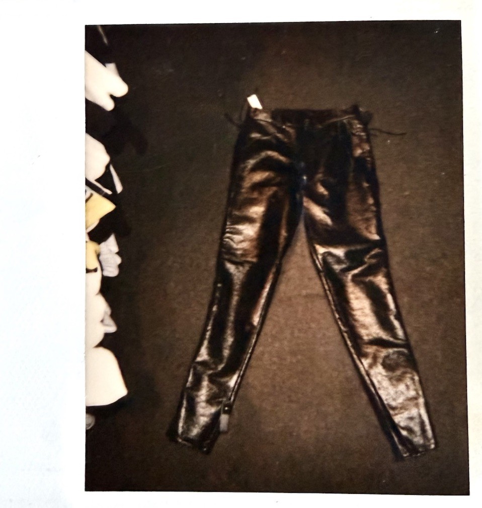 Vintage Polaroid Photo Leather Pants discarded On The Floor Abstract 1990s