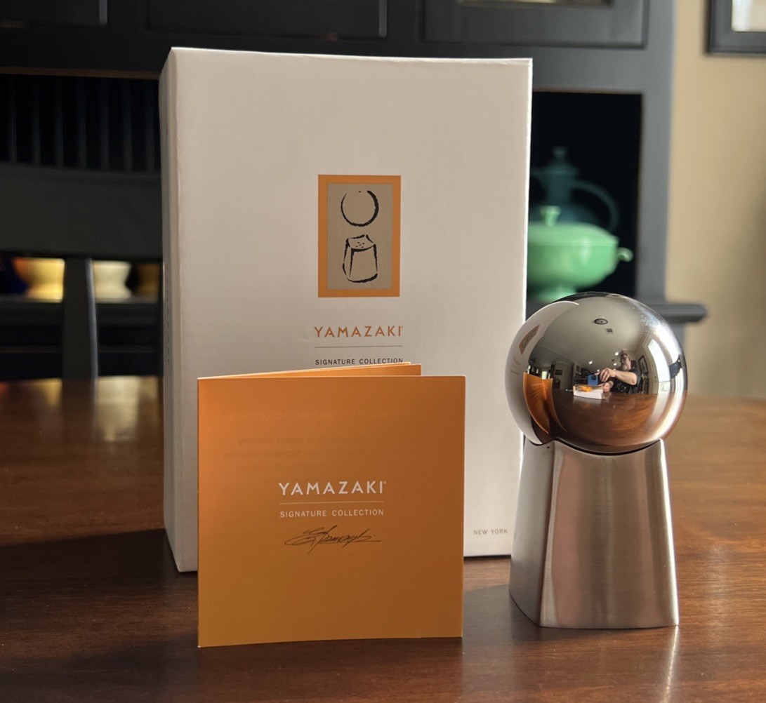 Yamazaki Stainless Salt Pepper Shaker Set Modernist Industrial NIB