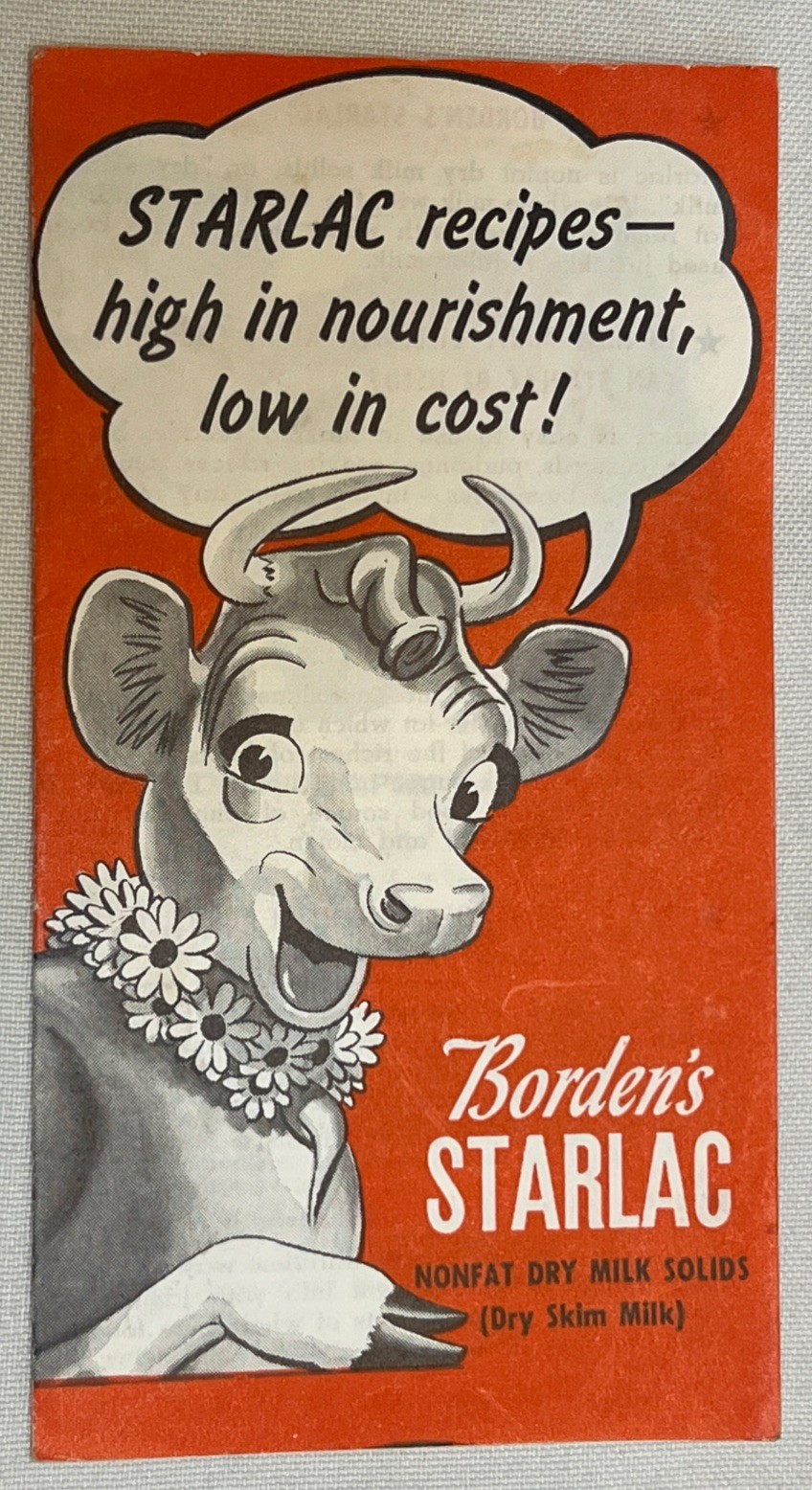 Borden’s Starlac Non Fat Milk Solids Advertisement Elsie The Cow Dry Skim Milk