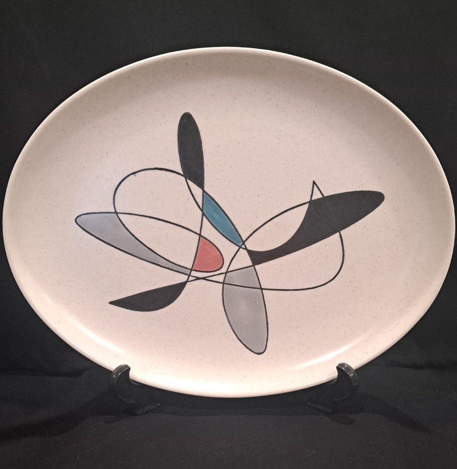 VTG Metlox California Contempora Poppytrail Vernon-Atomic, Oval Tray 13 in