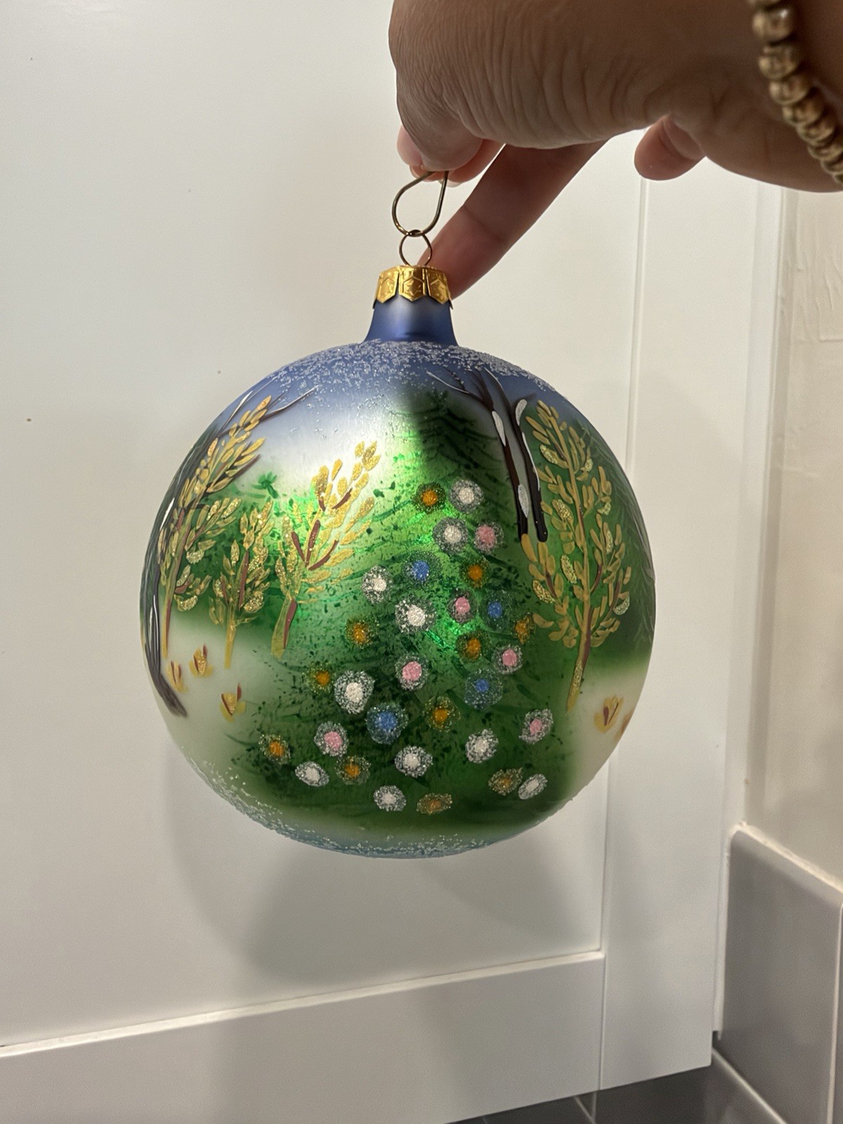 Vintage Retired Christopher Radko Winter Dream Santa Christmas Glass Ornament