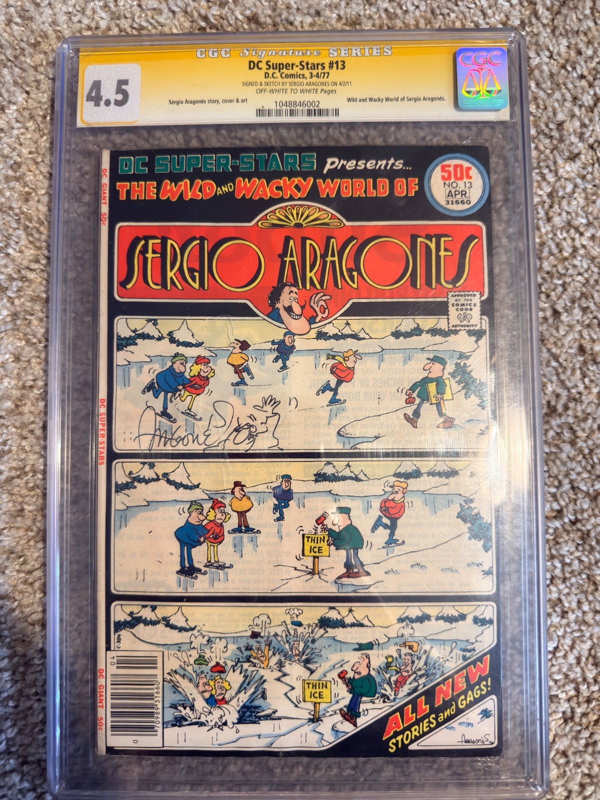 DC Super-Stars #13 CGC 4.5 Signature Series SIGNED & SKETCHED Sergio Aragonés