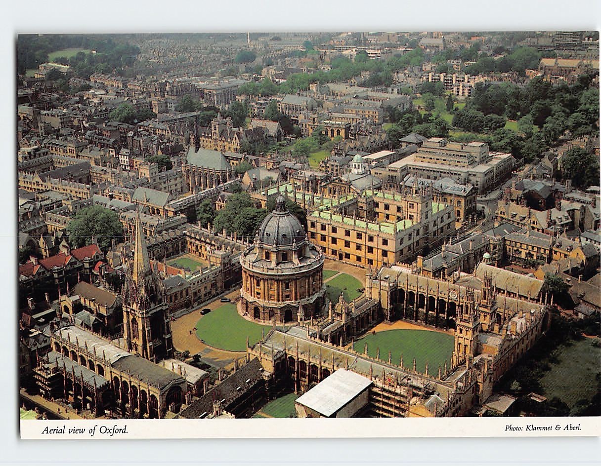 Postcard Aerial view of Oxford England