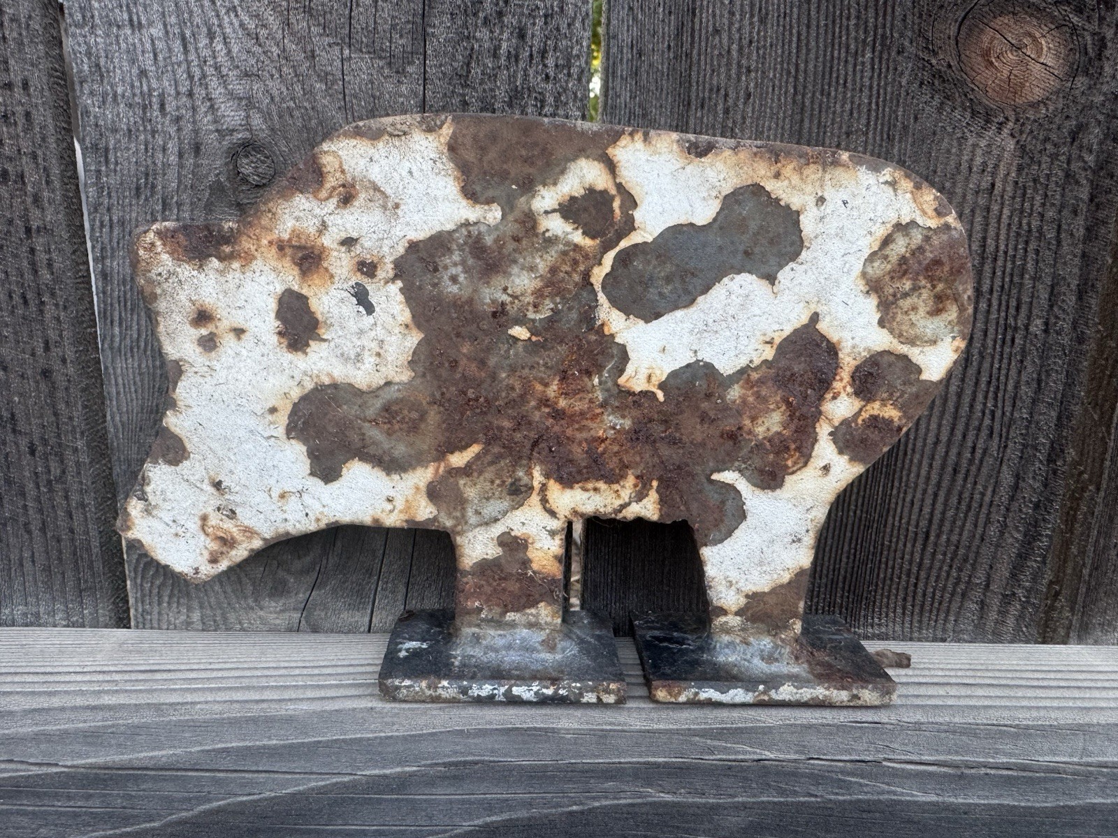 Antique Cast Iron Shooting Range Target Pig Cast Iron Target Carnival Target
