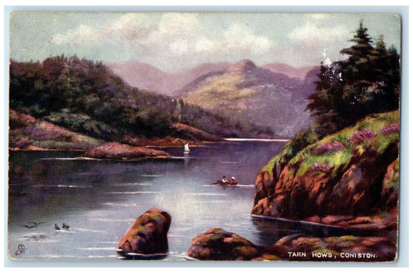 c1910 Tarn Hows Coniston Picturesque Lakes England Oilette Tuck Art Postcard
