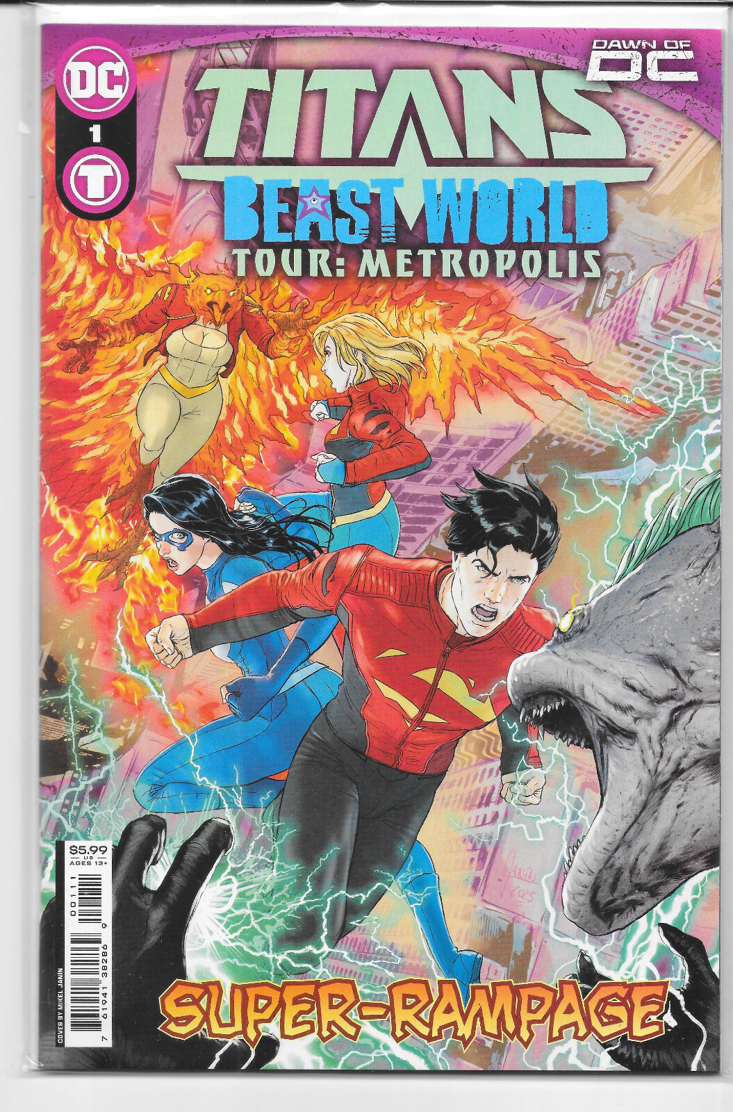 Titans Beast World Tour Metropolis #1 A Mikel Janin Cover 1st Pri NM/NM+ DC 2023