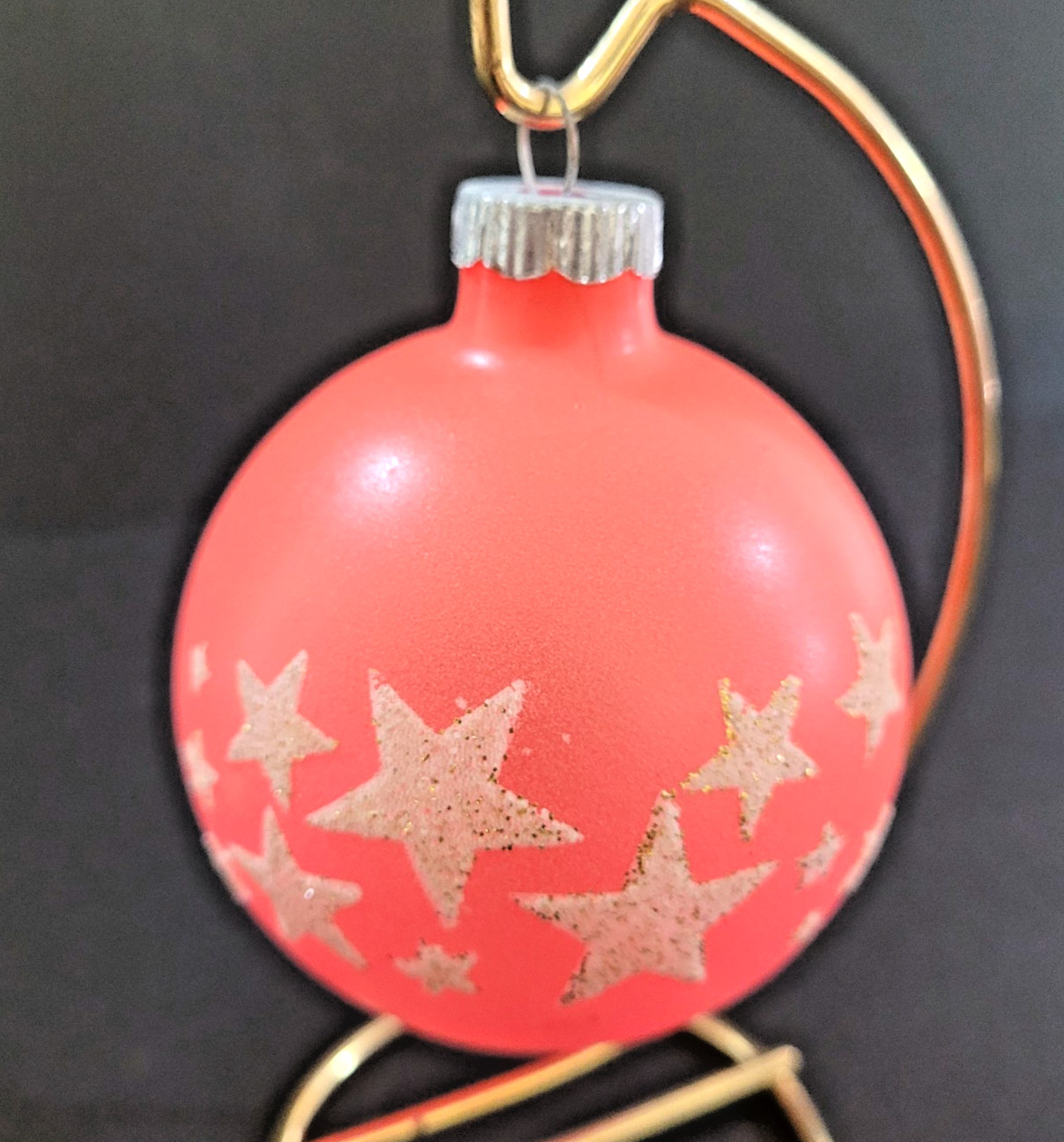 RARE Vtg McM Shiny Brite Glo Christmas Ornament glow in the dark Beautiful Stars