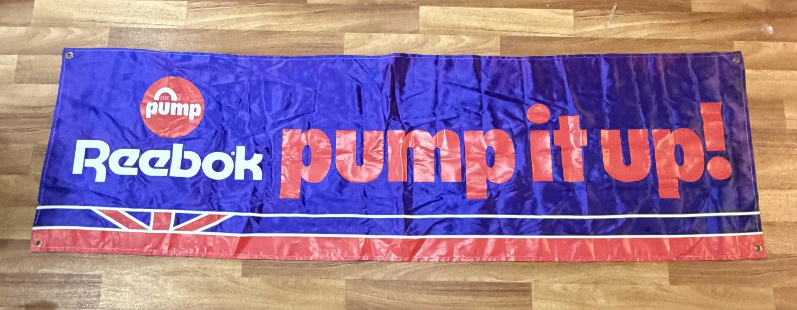 Vintage Reebok Pump It Up Union Jack Sign Banner 68 Vintage Reebok Pump It Up Union Jack Sign Banner 68