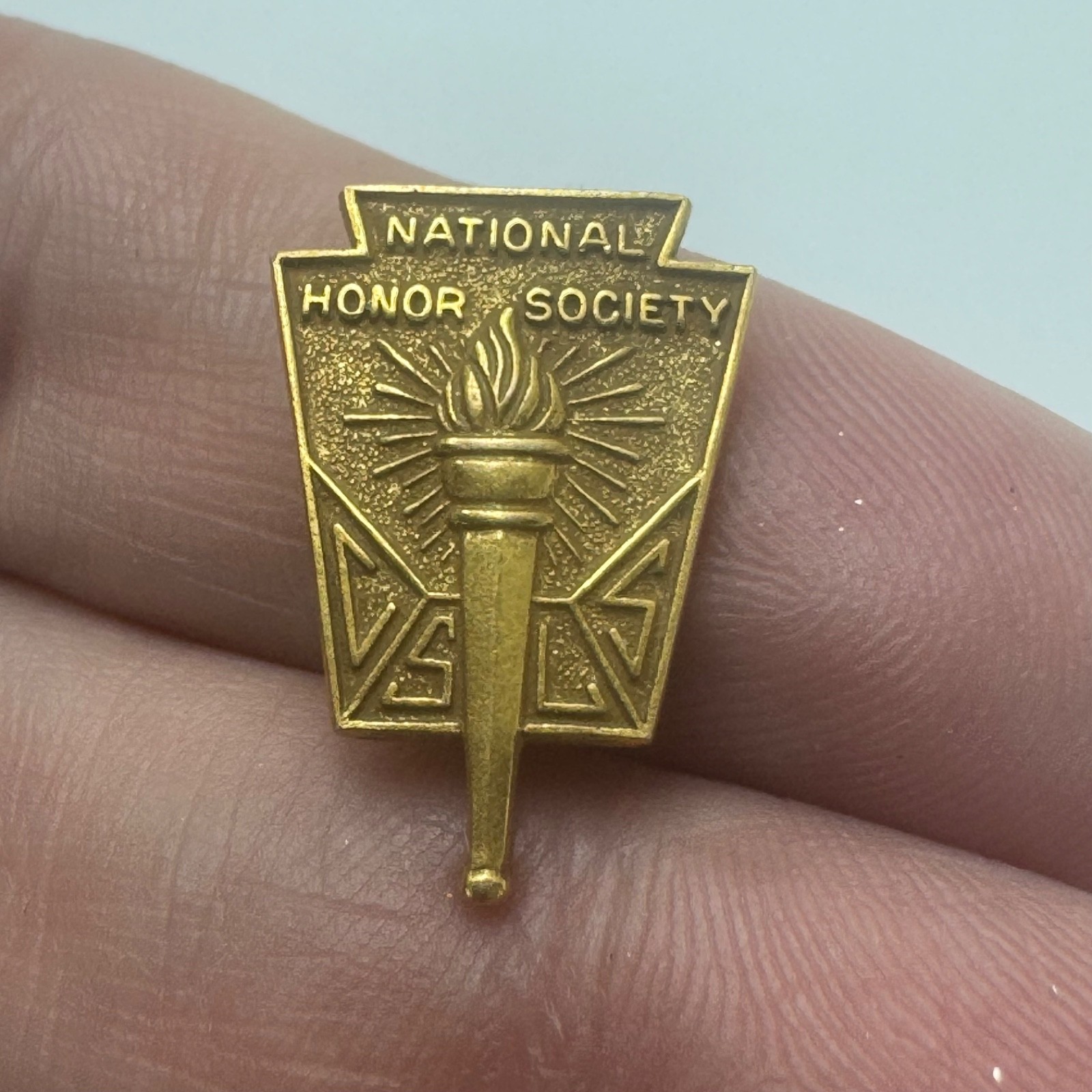 Vintage National Honor Society Torch Gold Filled Academic Member Lapel Pin