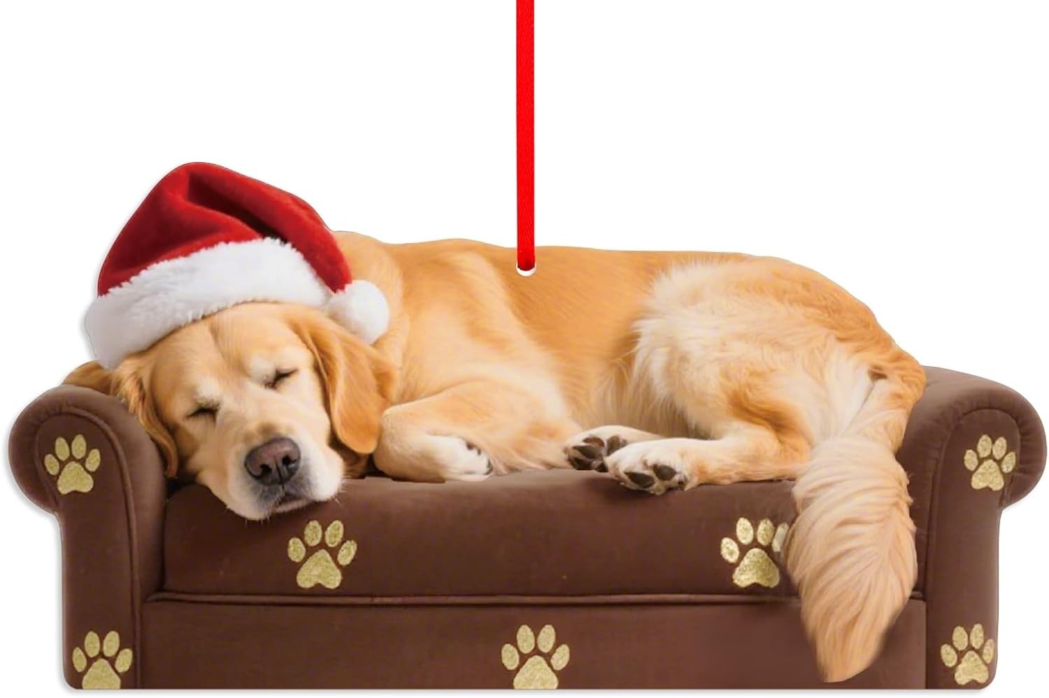 Sleepy Golden Retriever Ornament - 3.54''X1.8'' Arcylic Dog Ornament for Christm Sleepy Golden Retriever Ornament - 3.54''X1.8'' Arcylic Dog Ornament for Christm