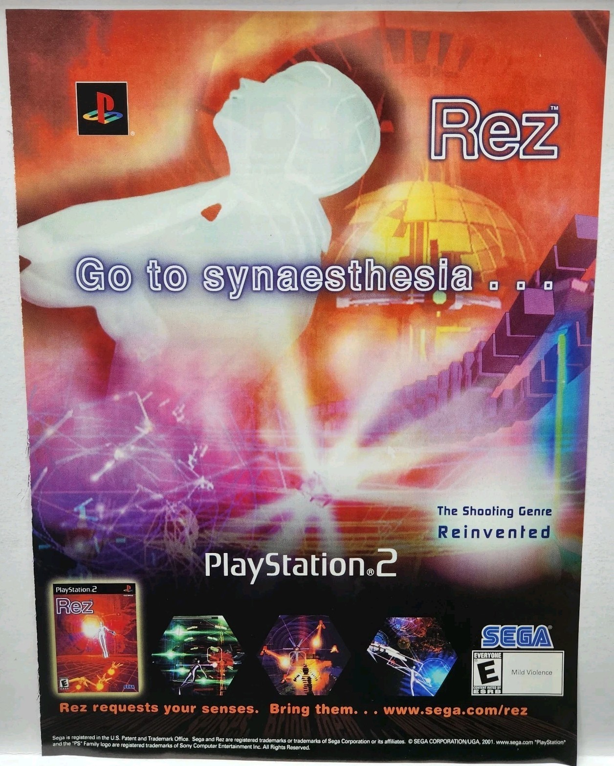 2002 Rez Sony Playstation 2 PS2 Sega Original Print Ad Poster Promo Art