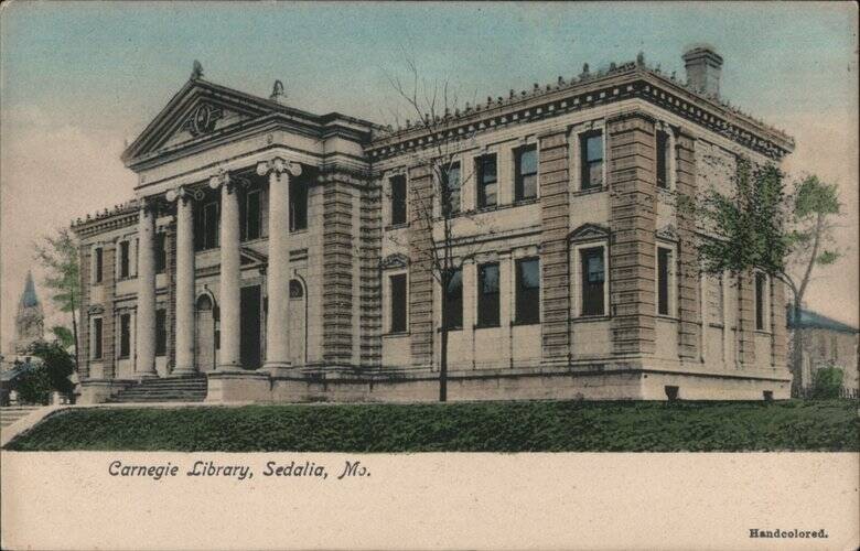 Sedalia, Missouri MO Carnegie Library Antique Original Vintage Postcard