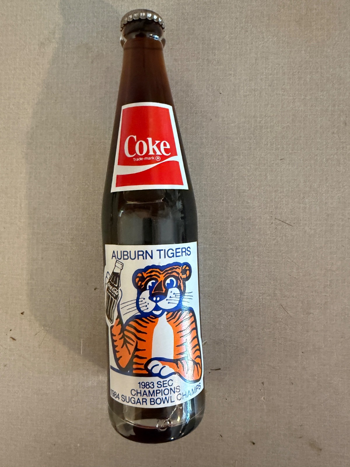 Vintage 1983 Auburn Tigers SEC & Sugar Bowl Championship Commemorative Coca Cola
