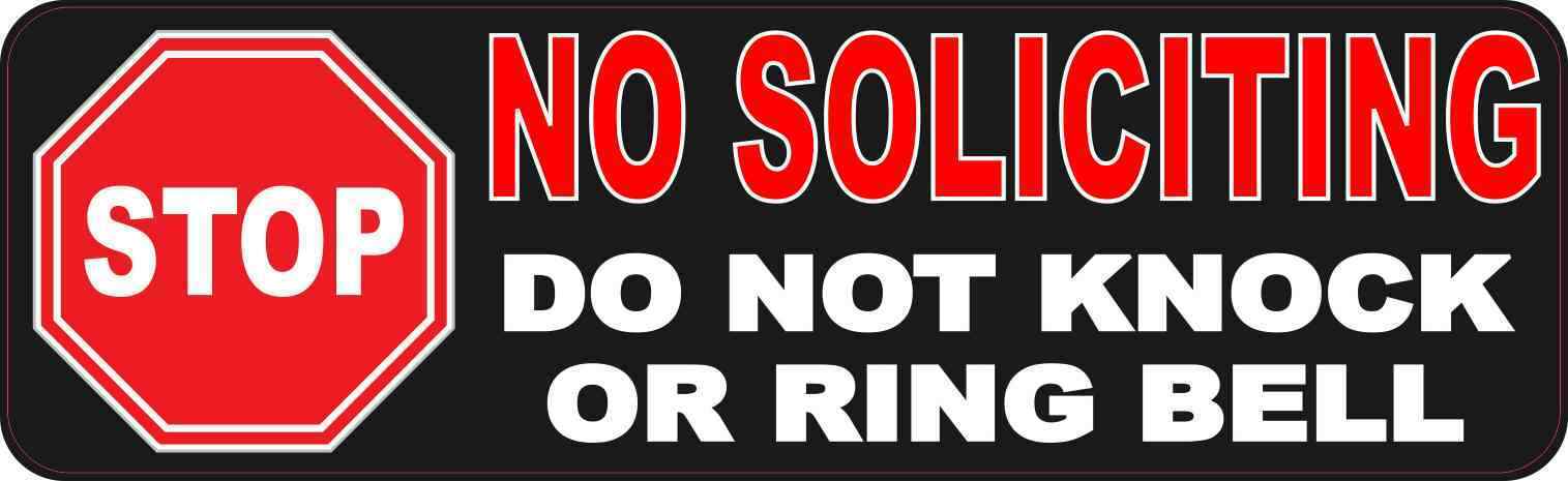 10x3 Stop Sign No Soliciting Magnet Magnetic Door Wall Magnets Business Decal
