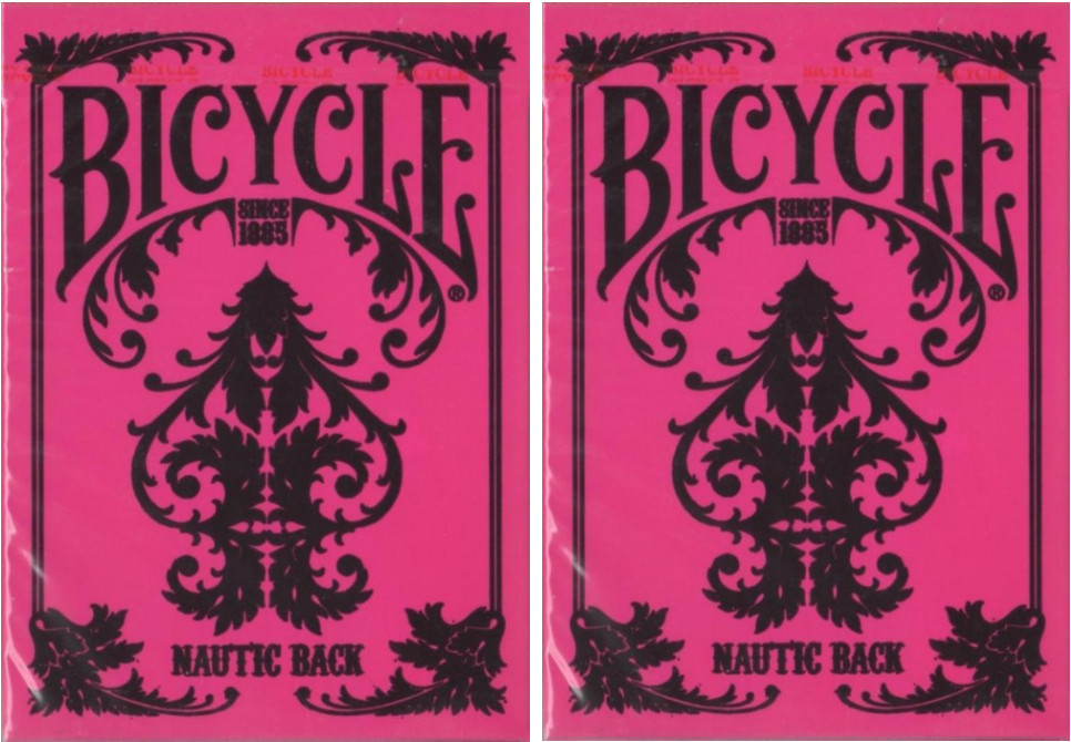 Two Decks of Bicycle Nautic Back Pink Playing Cards - Brand New Sealed - USPCC Two Decks of Bicycle Nautic Back Pink Playing Cards - Brand New Sealed - USPCC