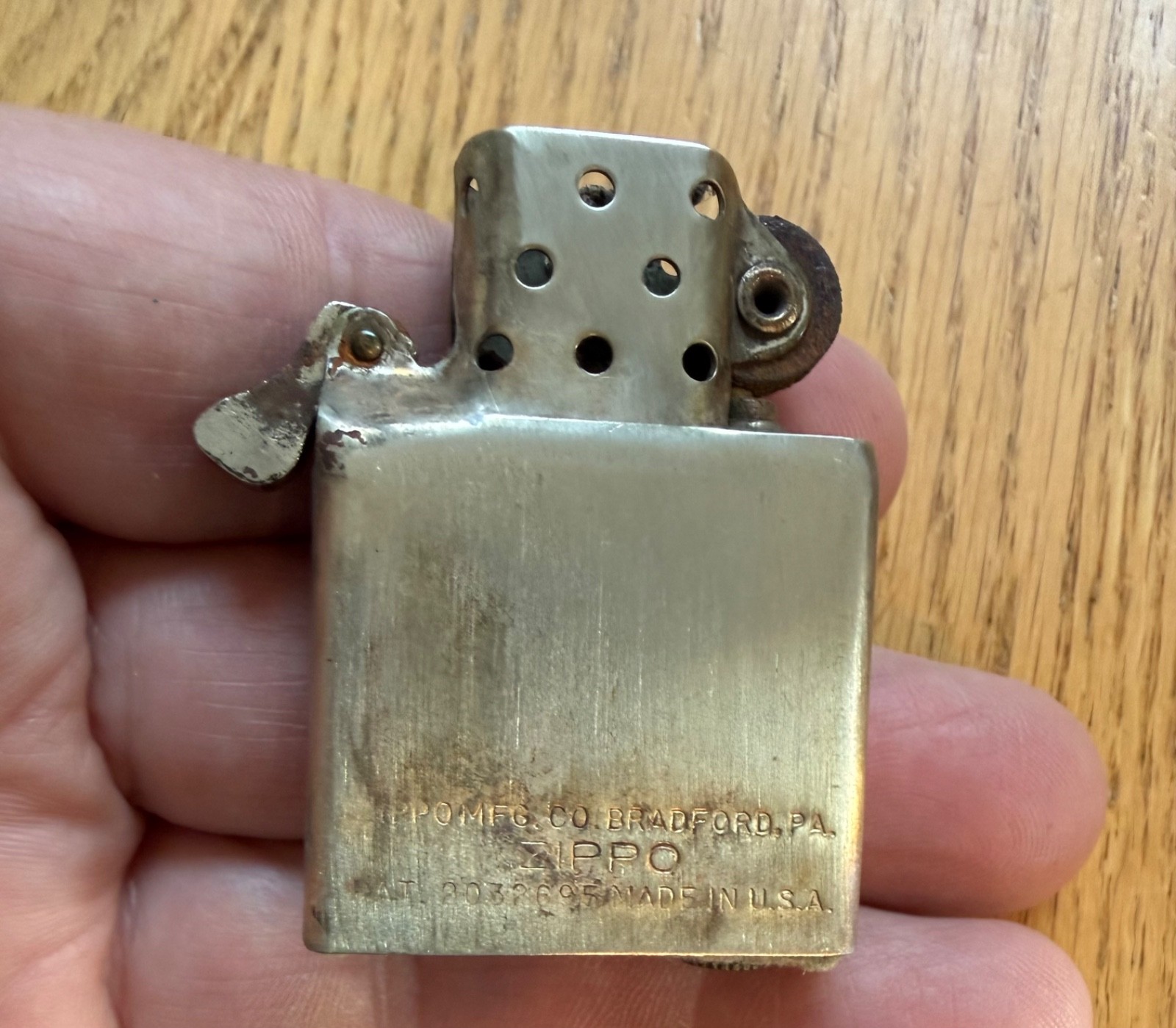 VINTAGE ZIPPO NON MAGNETIC NICKEL INSERT ONLY BAD CAM SPRING USED   N12
