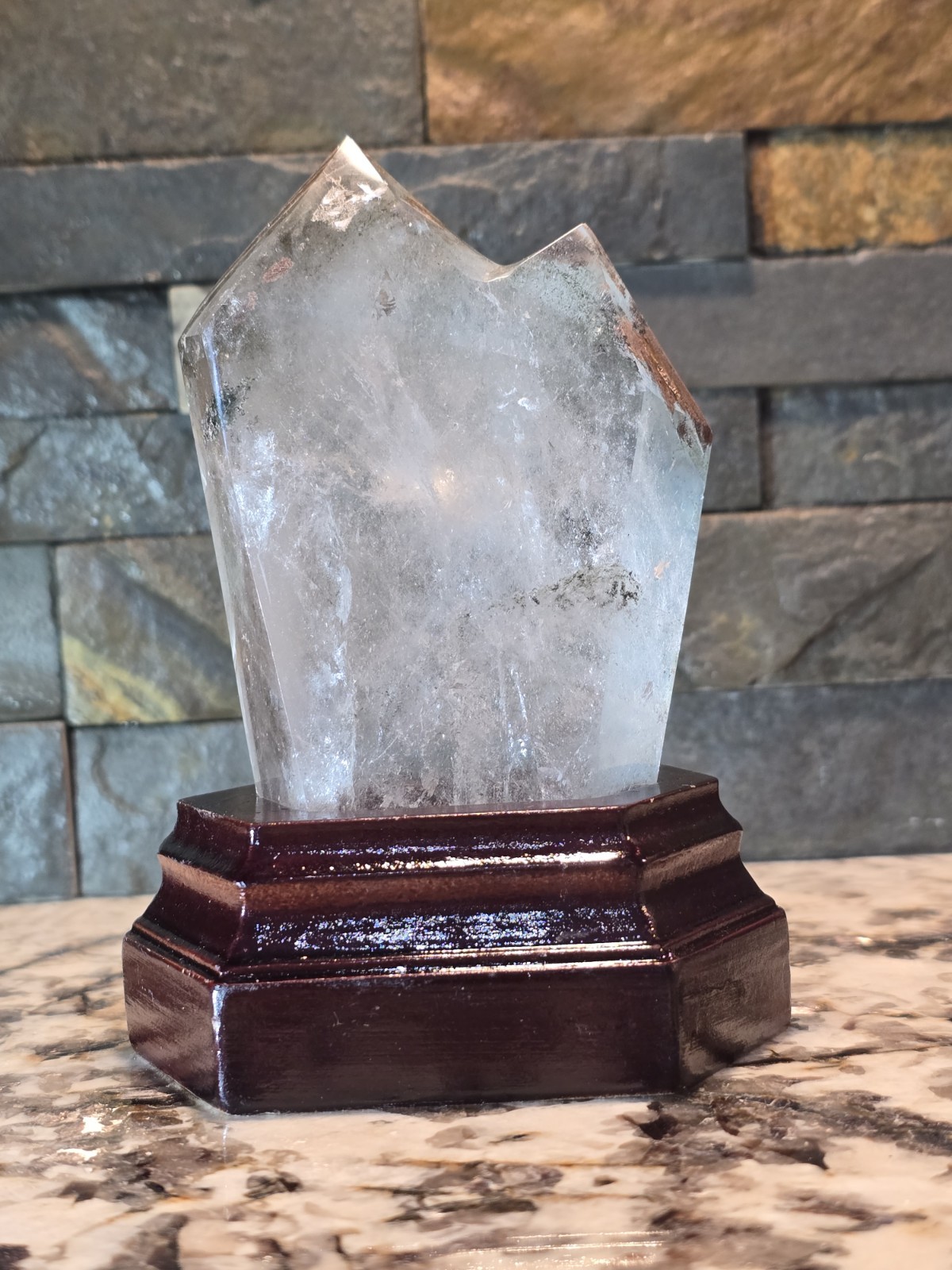 1.1 lb Top Quality Natural Garden Green Phantom Quartz Crystal Tower
