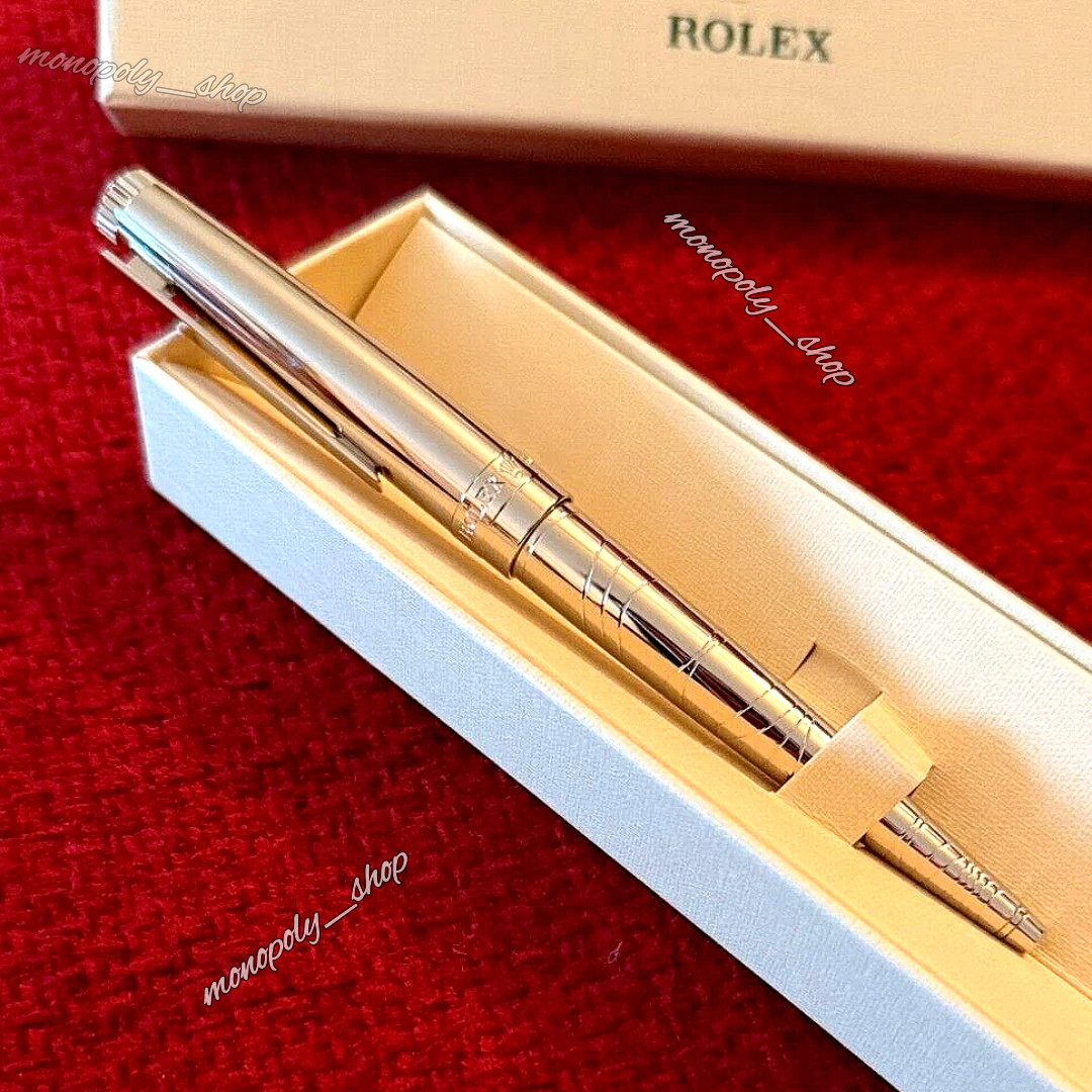 NEW Rolex Silver Scribe Platinum Wave Cut Ballpoint Pen Rare AD VIP Gift NEW Rolex Silver Scribe Platinum Wave Cut Ballpoint Pen Rare AD VIP Gift