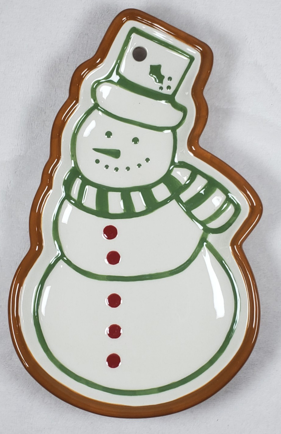 Vintage 1990s Hallmark Ceramic Snowman Dish Candy Serving Cookies Collectible 9