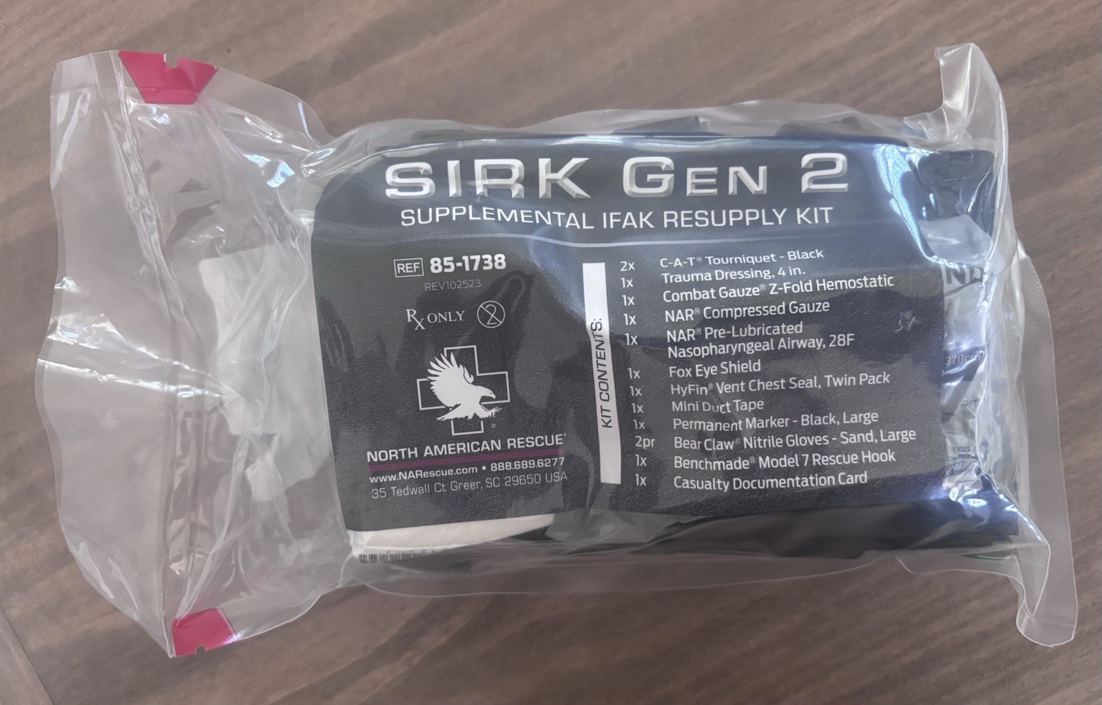 SIRK GEN 2 SUPPLEMENTAL IFAK RESUPPLY KIT NORTH AMERICAN RESCUE 85-1738 NEW