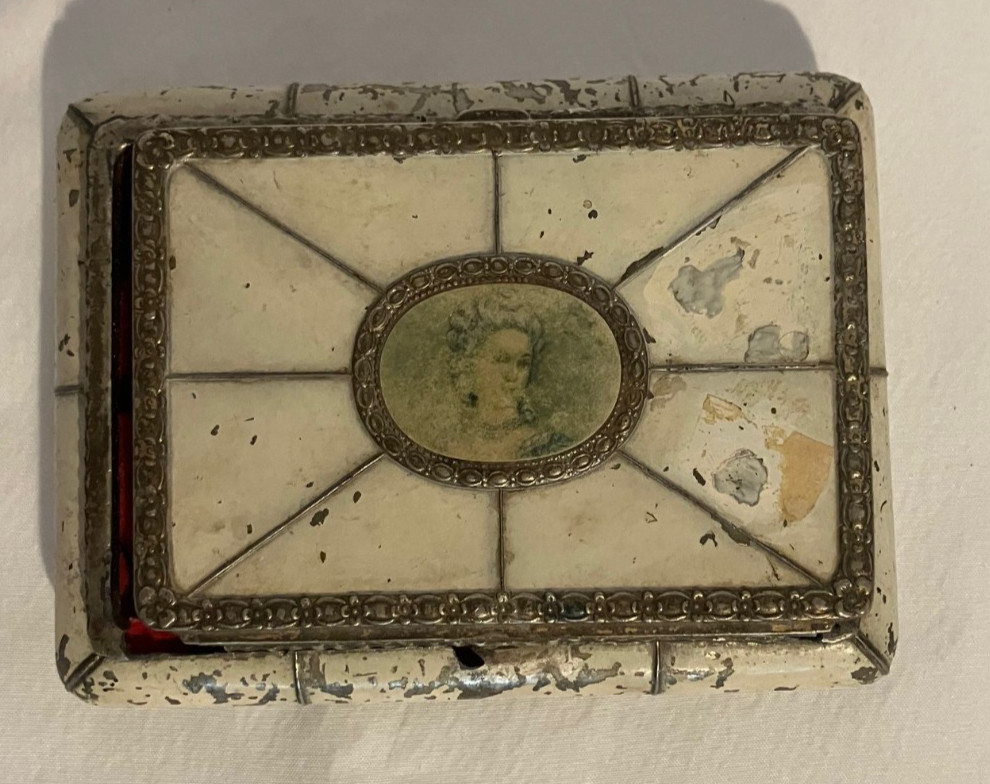Antique Trinket Box  with a Miniature Portrait. 1880's to 1920's