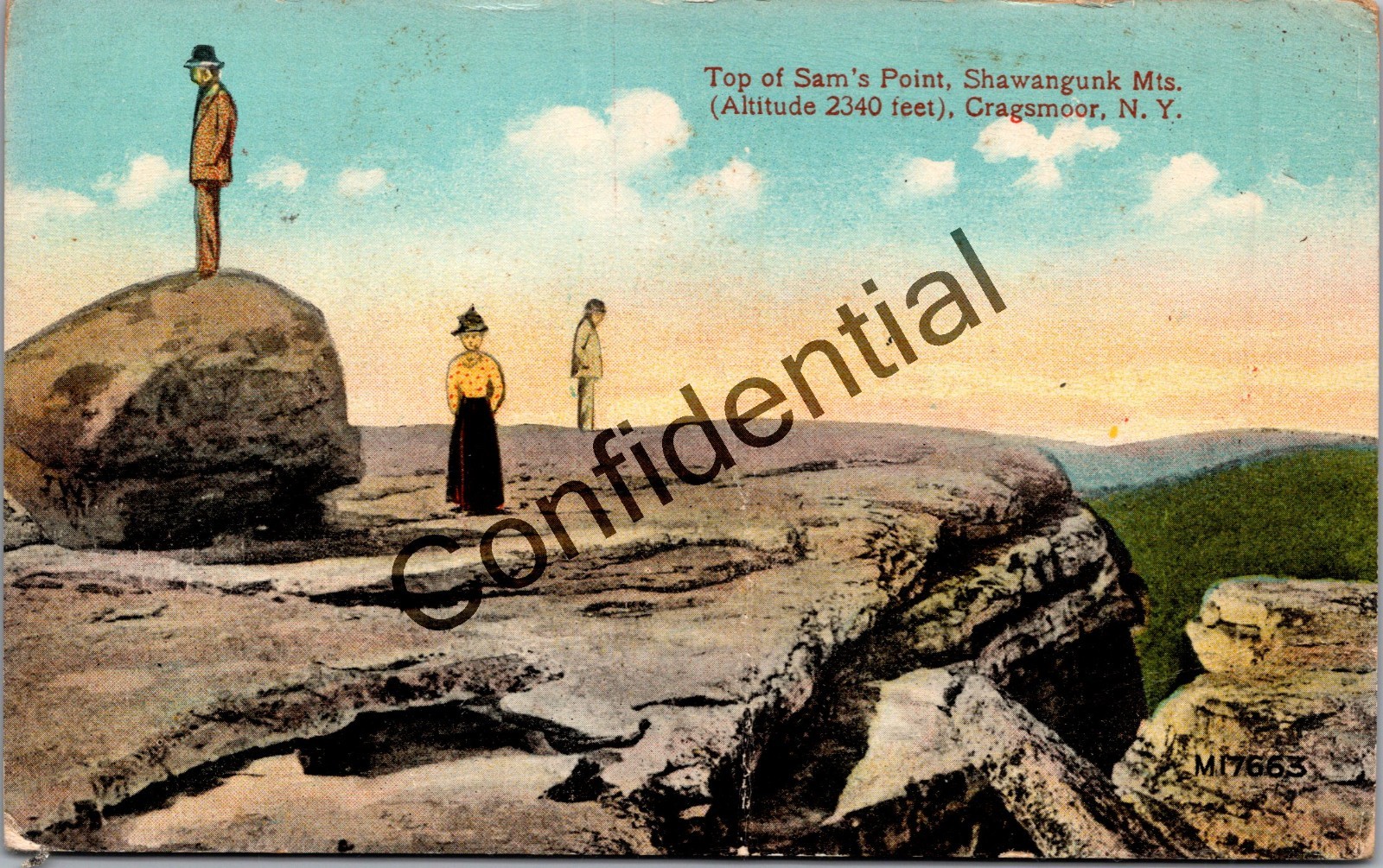 Early View Of Sam\'s Point Shawangunk Mts At Cragsmoor Catskills NY J573