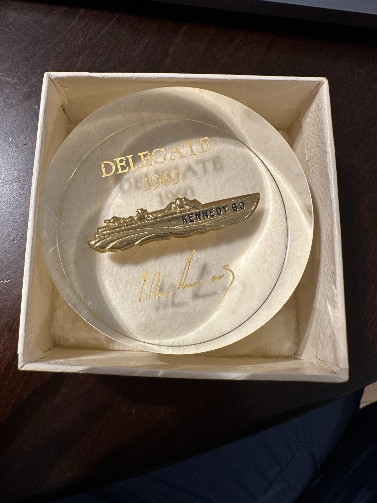 1960 Democratic National Convention John Kennedy Delegate PT-109 Paperweight 1960 Democratic National Convention John Kennedy Delegate PT-109 Paperweight