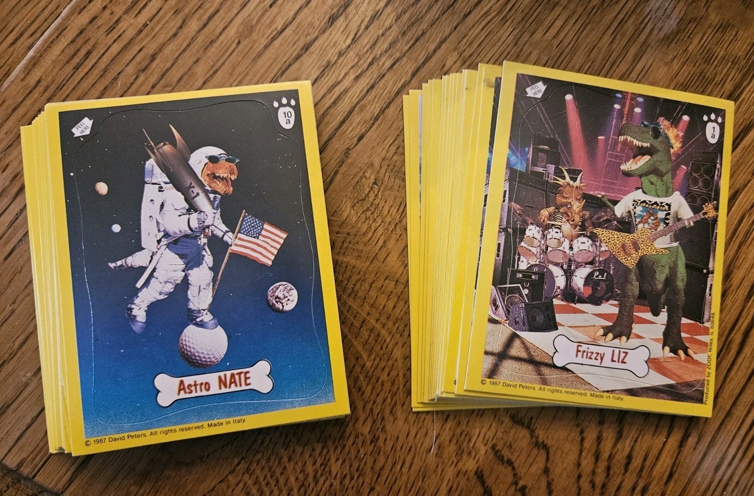 1987 Wacko-saurs Complete set of A & B - 24 Card stickers