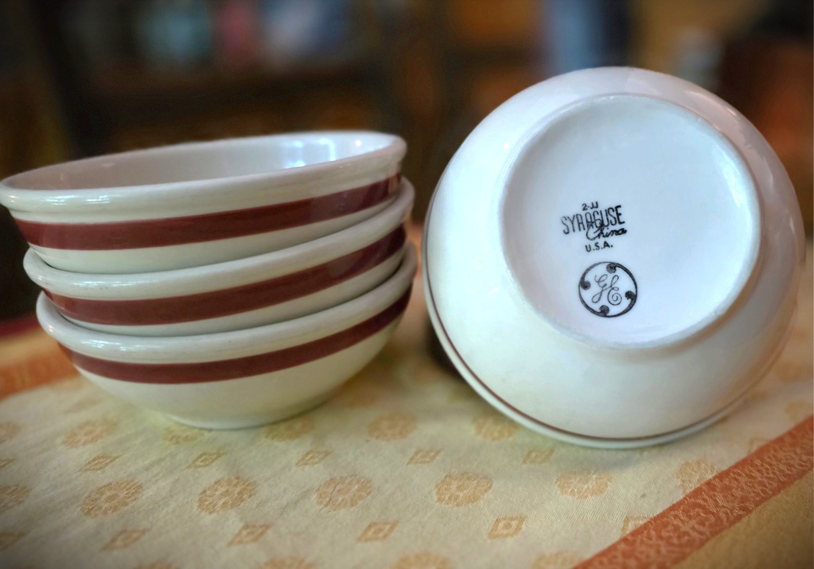 Vintage 1955 Syracuse China, GE General Electric bowls, set of 4, Schenectady NY