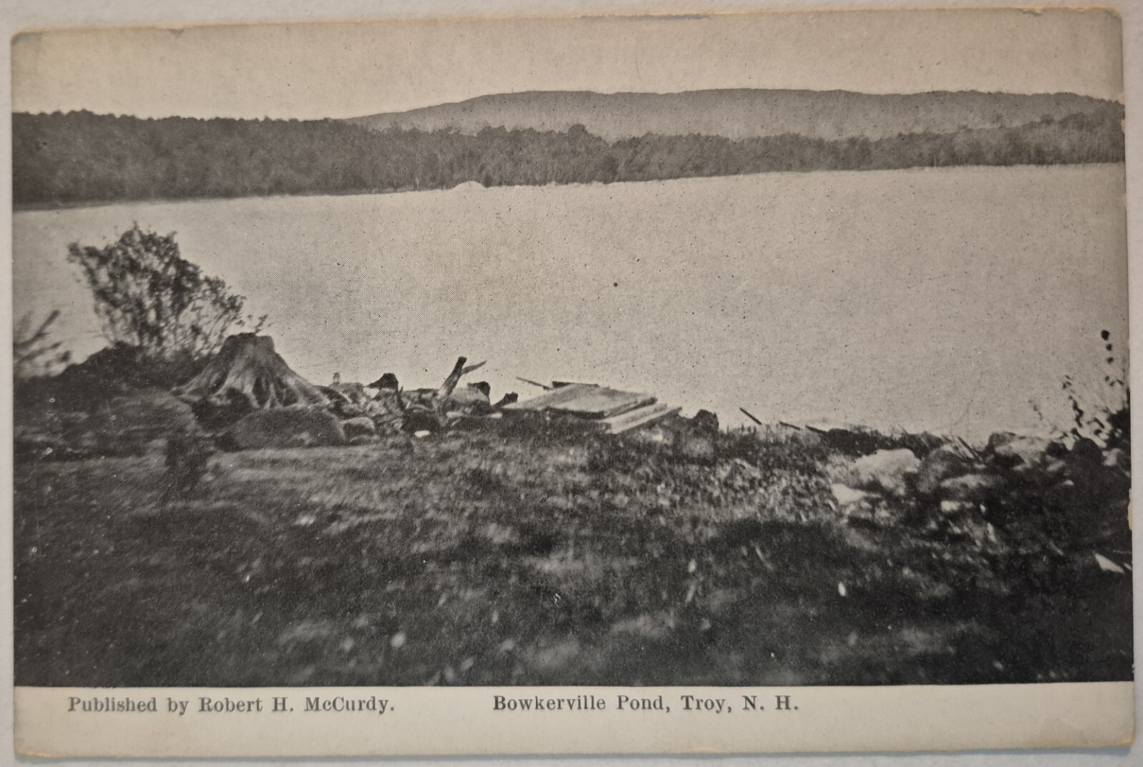 Vintage Postcard Bowkerville Pond Troy New Hampshire AA53