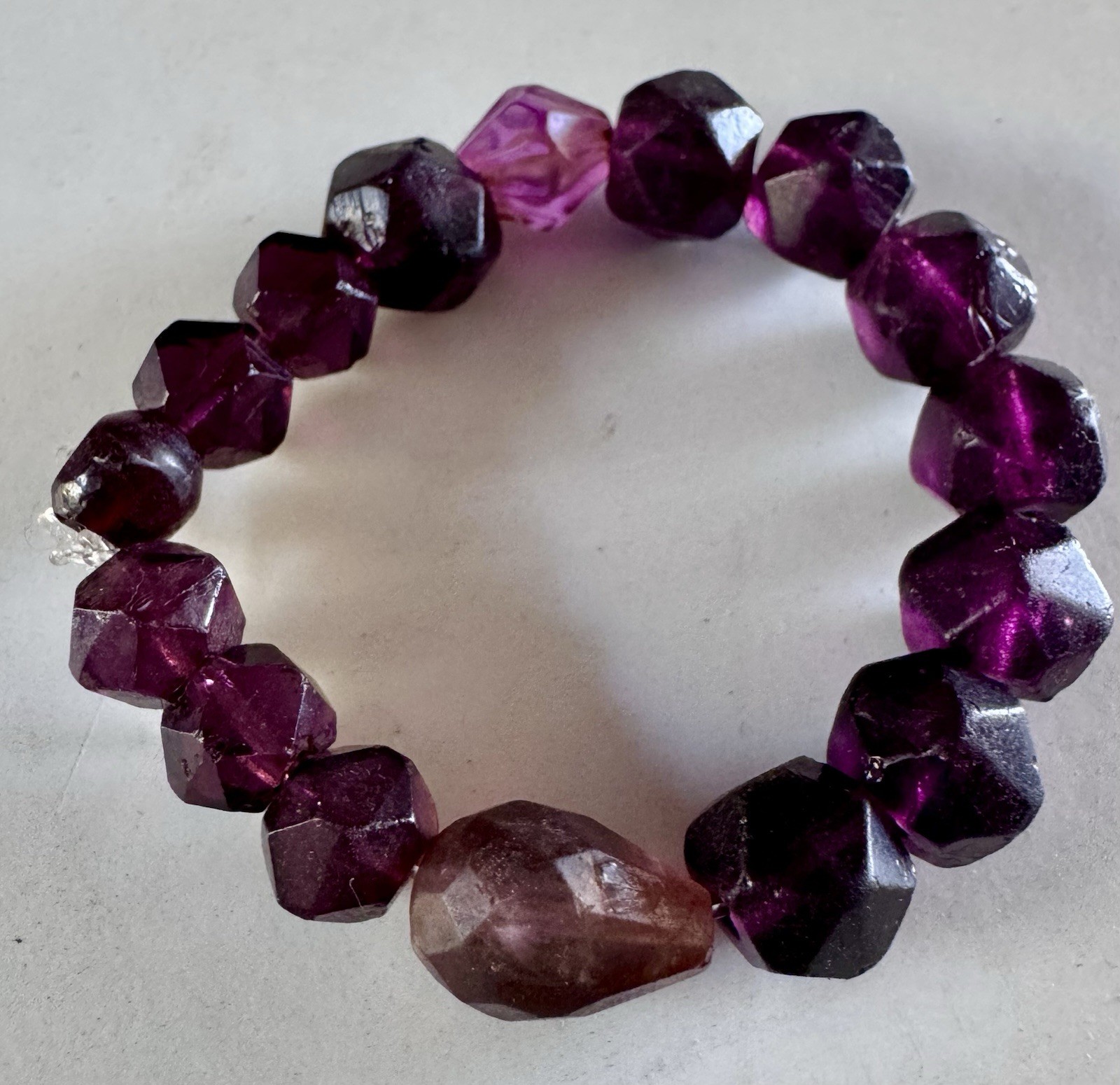 Antique Czech Bohemian Faceted RARE Purple Amethyst Russian Blue Trade Beads