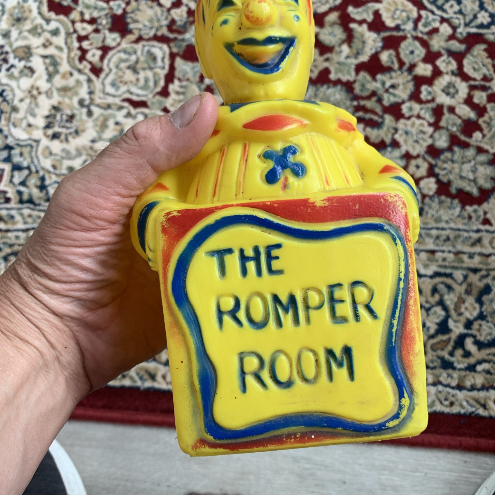 MCM Vintage ROMPER ROOM Plastic CLOWN Coin BANK - 1960's. Blow Molded MCM Vintage ROMPER ROOM Plastic CLOWN Coin BANK - 1960's. Blow Molded