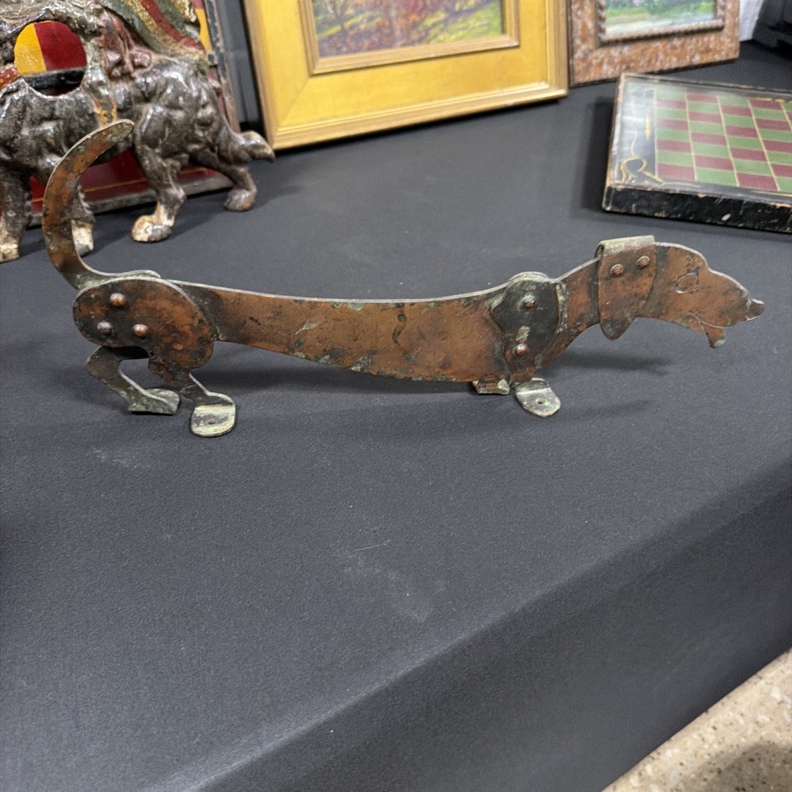 ANTIQUE MISSION HARRY DIXON dog boot scraper signed