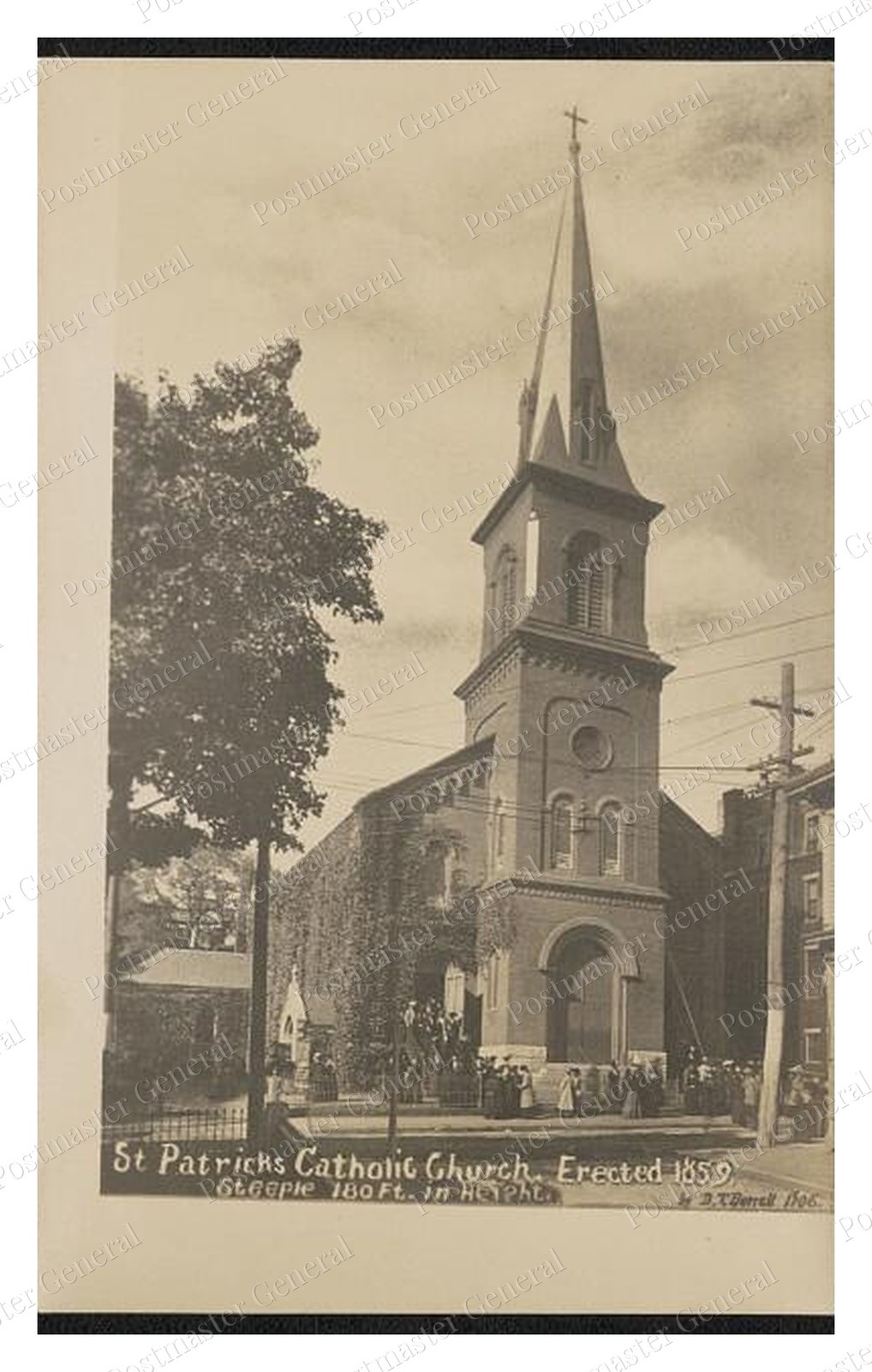 Brockton Massachusetts St Patrick Church Standard Postcard COPY RPPC