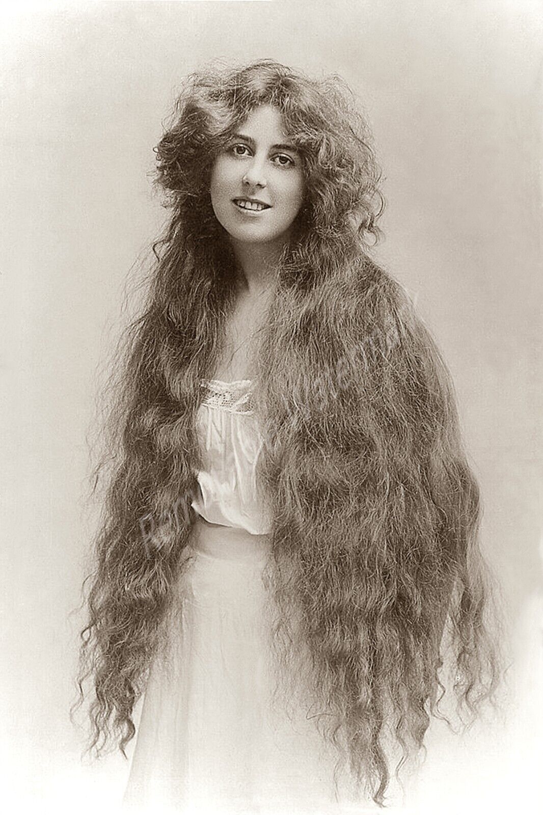 Victorian Woman Long Hair Studio Portrait Vintage Photo Print 4x6